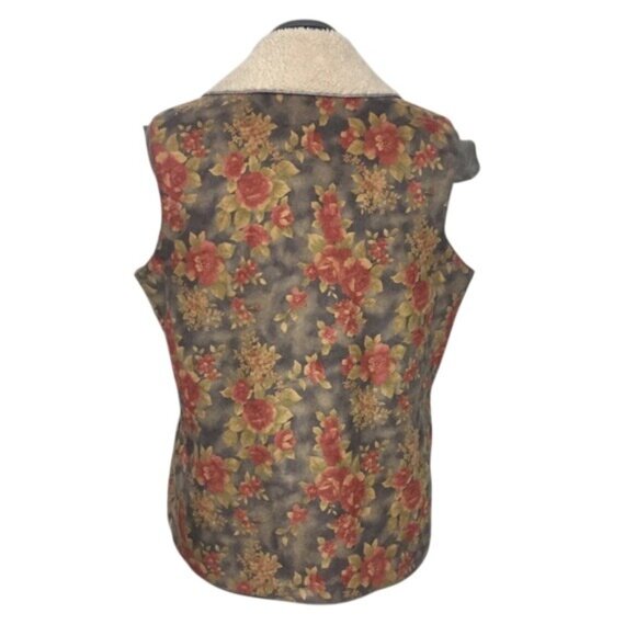 Coldwater Creek Berber Floral Faux Suede Vest Womens M Used - Picture 5 of 10